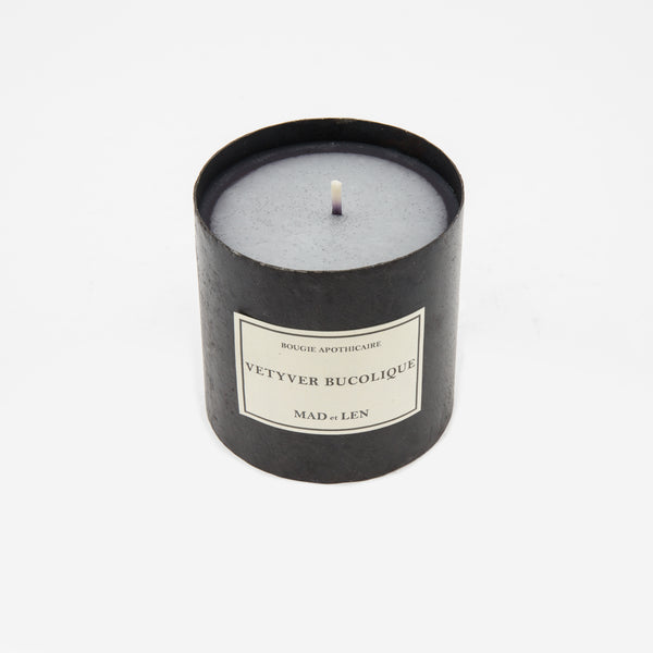 MAD et LEN - Bougie Apothicaire Petite Black Wax Candle in Vetyver