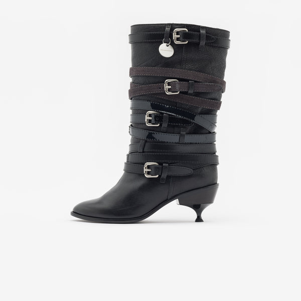 Quad Belt Boot in Onyx