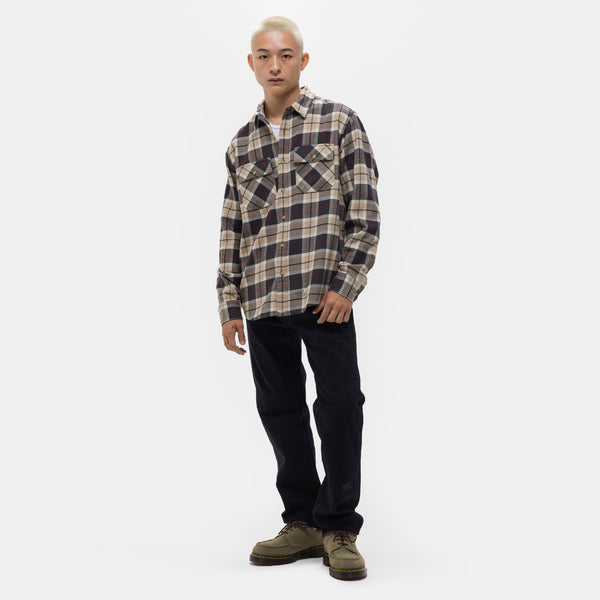 JJJJound Plaid Shirt in Black/Tan