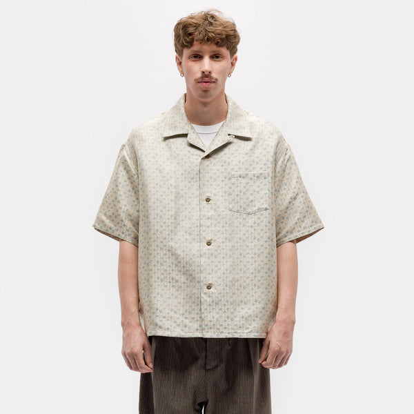 Crosby S/S Jacquard Shirt in Ivory