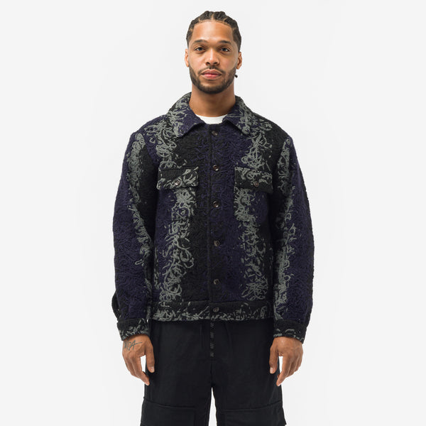 VITELLI - Doomboh Trucker Jacket in Black/Navy