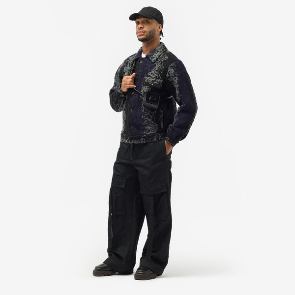 Doomboh Trucker Jacket in Black/Navy