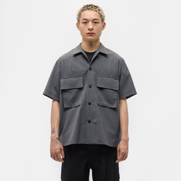 Sacai Chalk Stripe Shirt in Grey