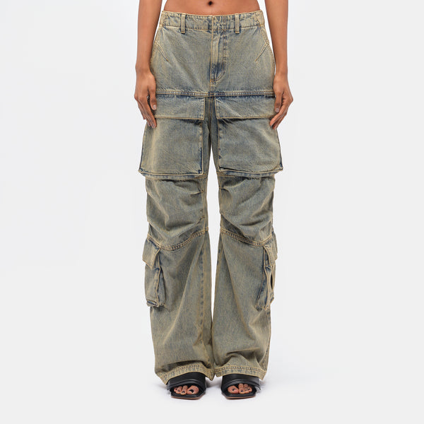 Entire Studios Heavy Denim Cargo Pants in Blue