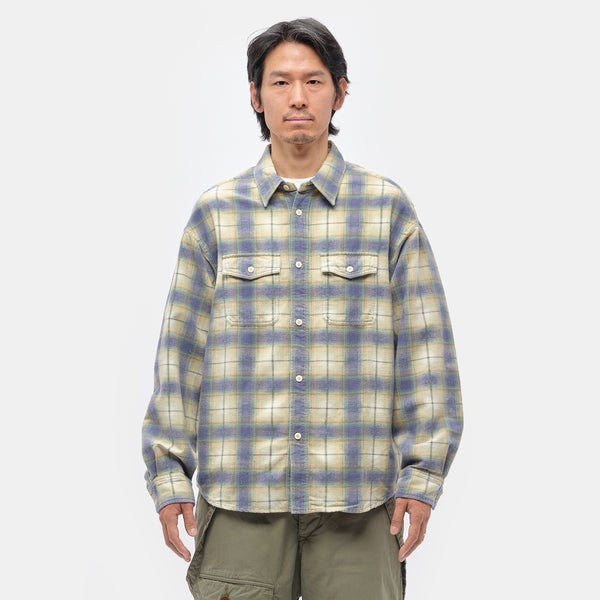 Pioneer Khadi Check L/S Shirt in Green