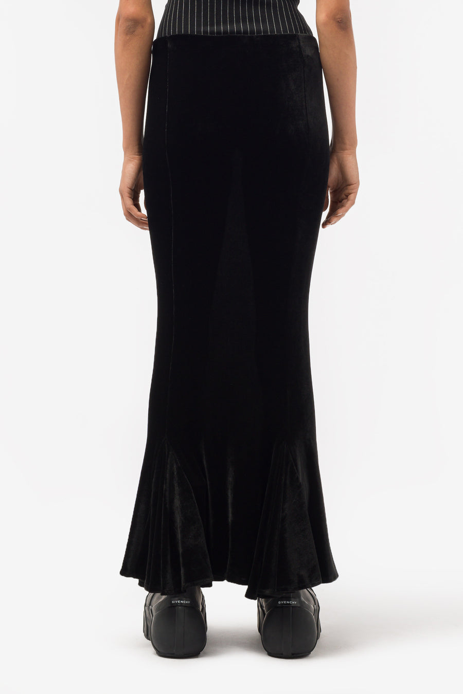 Maxi Velvet Skirt in Black