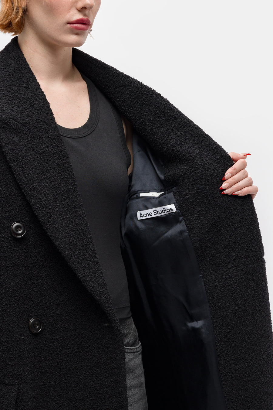 Acne Studios Black Double-Breasted Coat