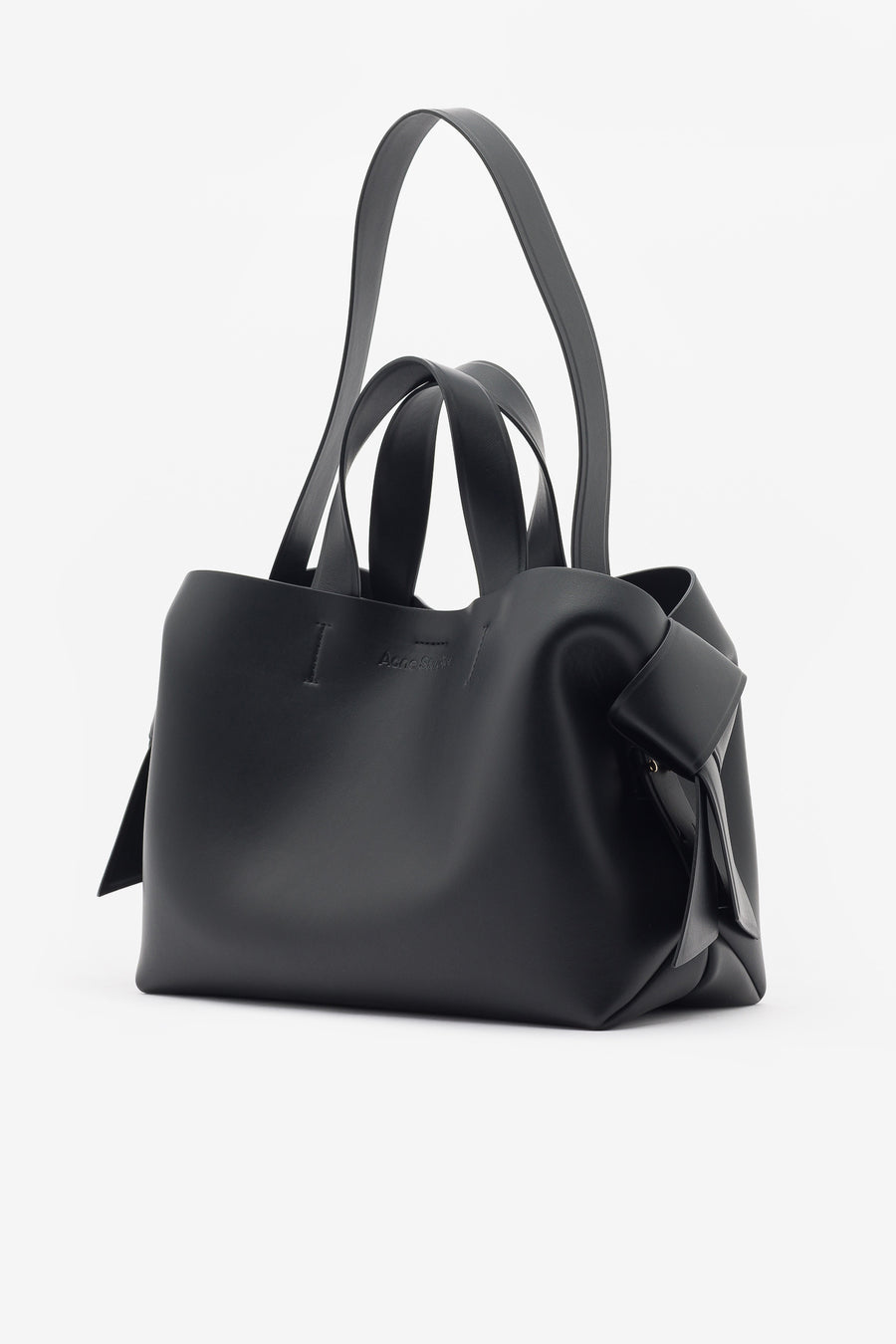 Acne Studios Musubi Midi Leather Shoulder Bag in Black