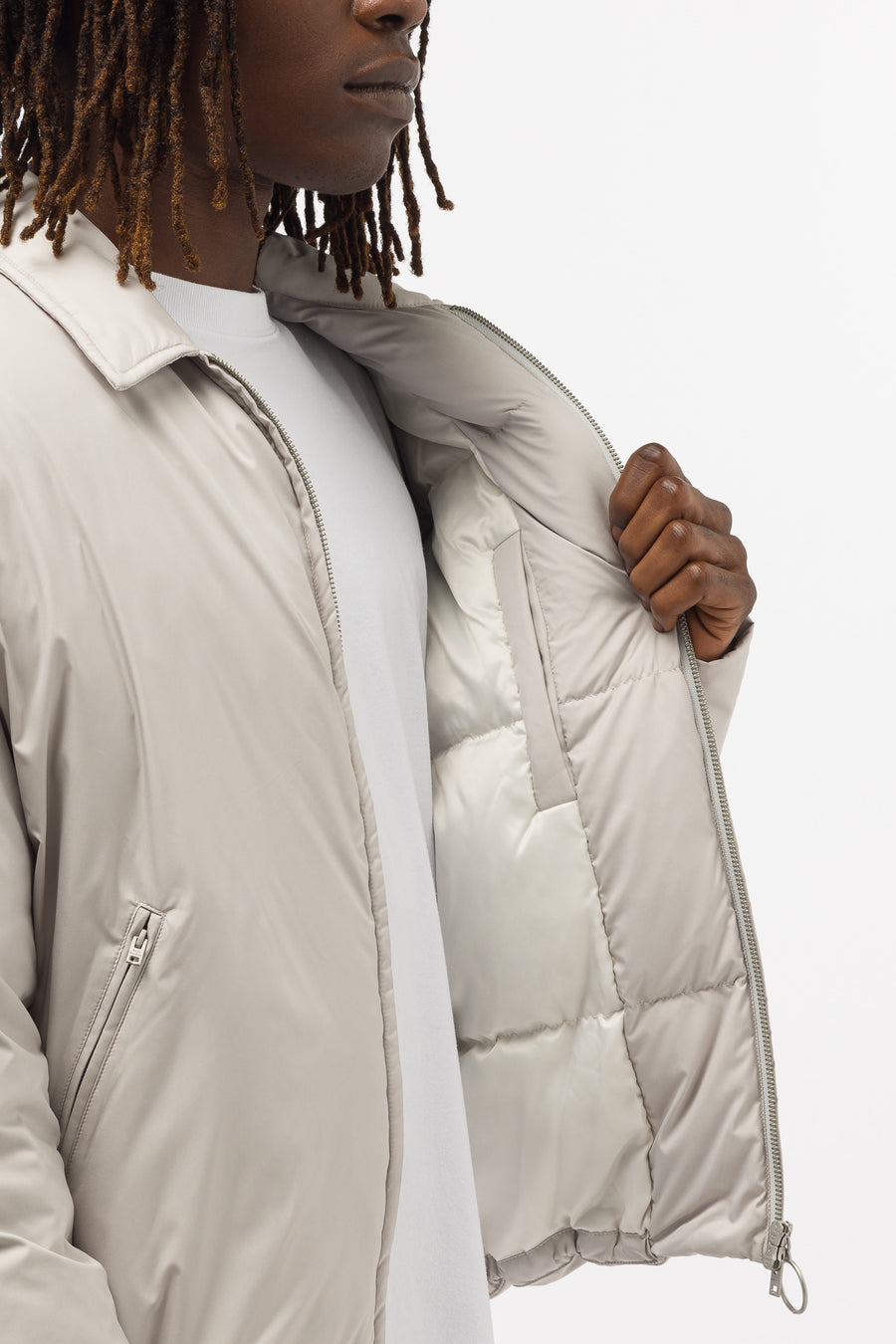 Acne Studios - Men's Puffer Coat in Pale Grey