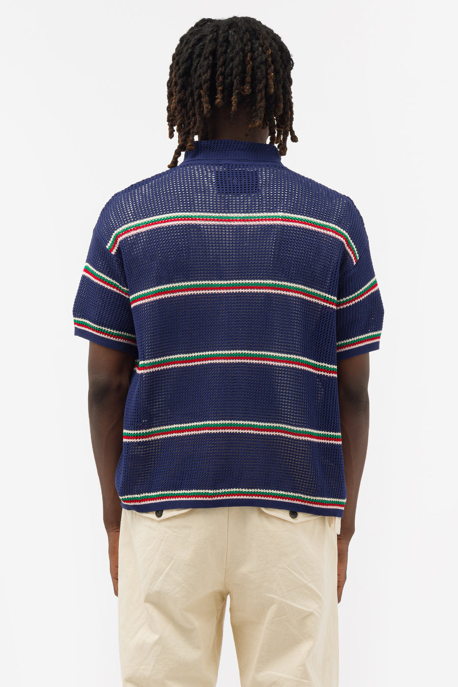 Bode - Men's Latice Multi Stripe Polo in Multicolor