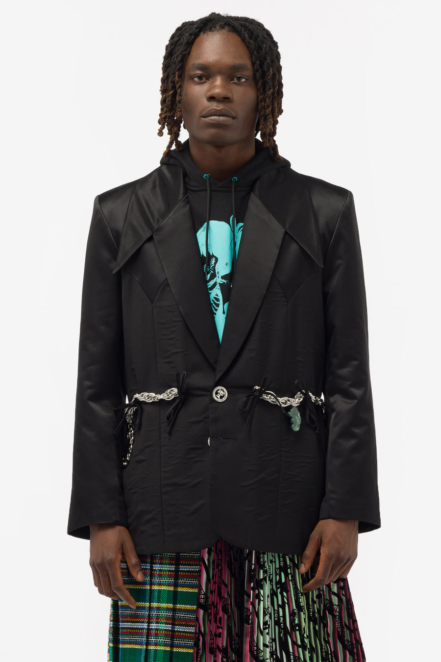 Chopova Lowena - Men's Black Chain Taif Suit Jacket in Black