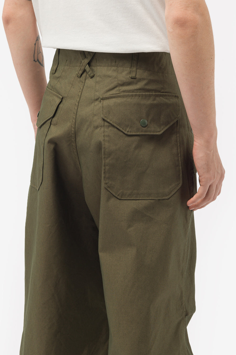 Engineered Garments - Over Pants in Olive CP Weather Poplin