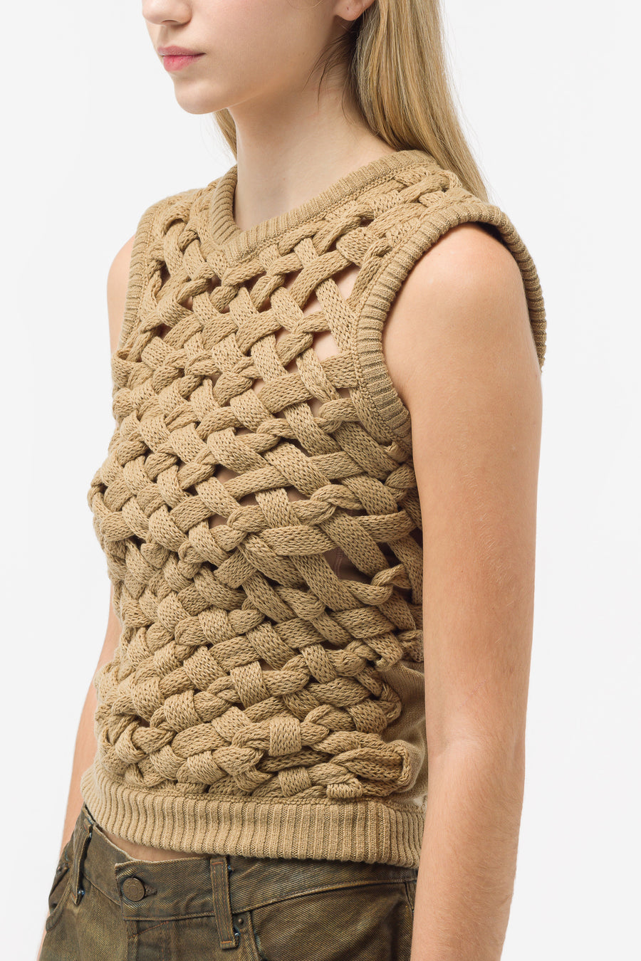 Knot Vest in Tan