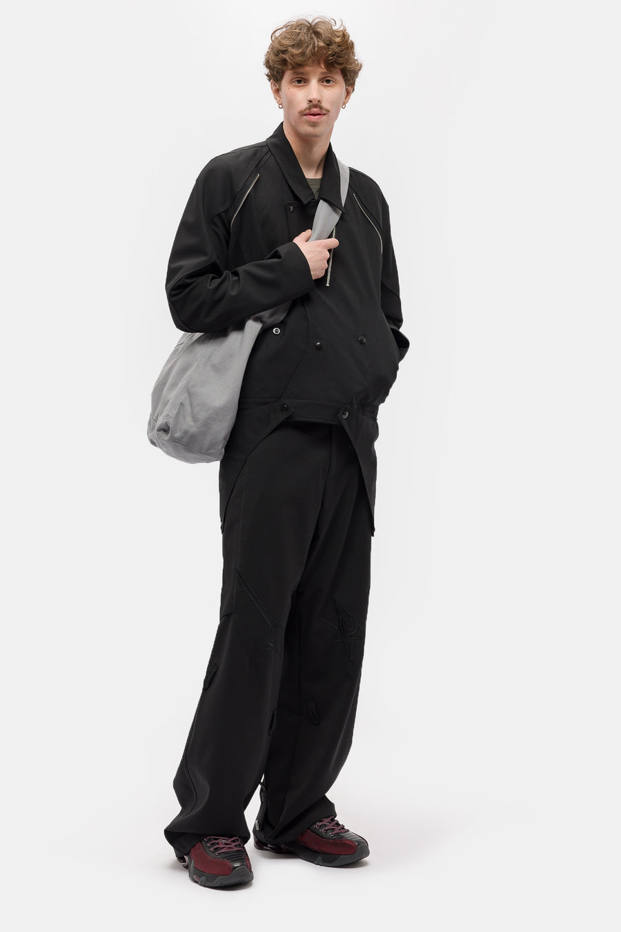 Nesebur Embroidered Trousers in Black