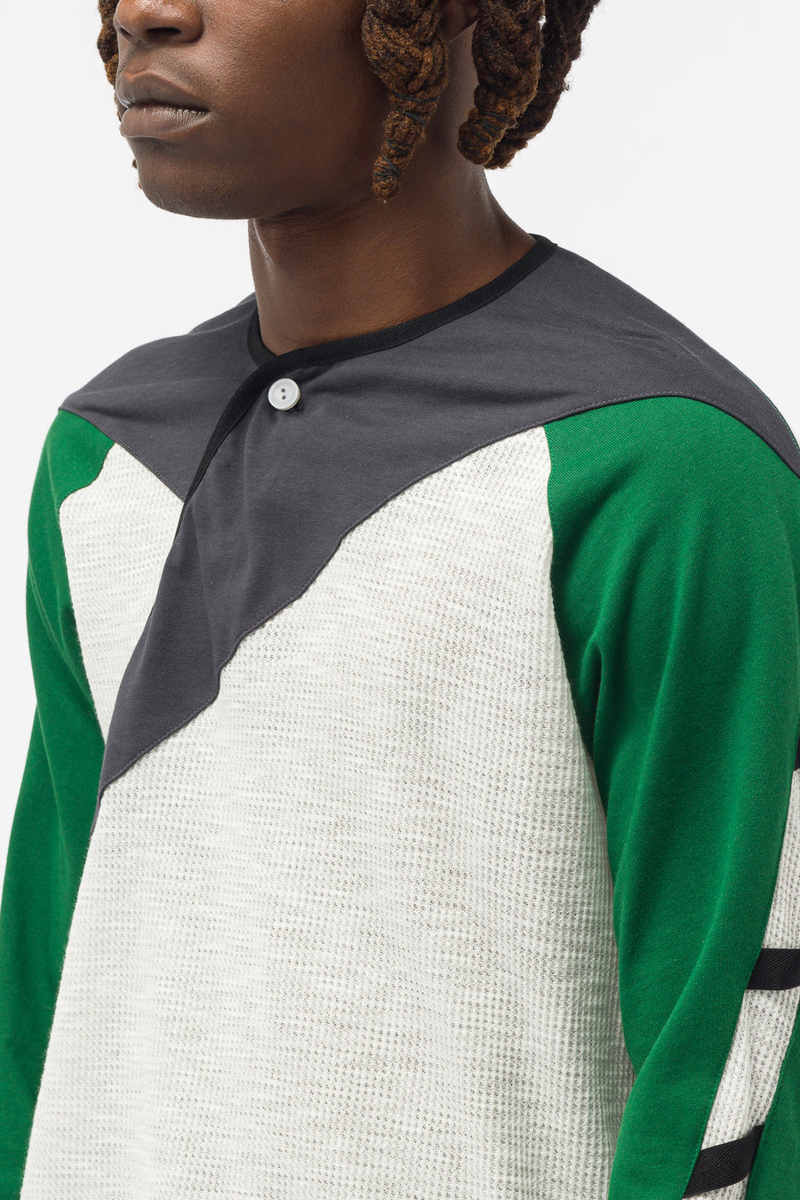 Remus Top in White/Grey/Green