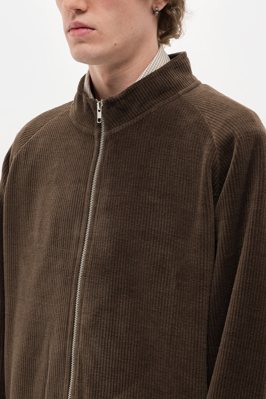 Leisure Zip Up Sweater in Brown