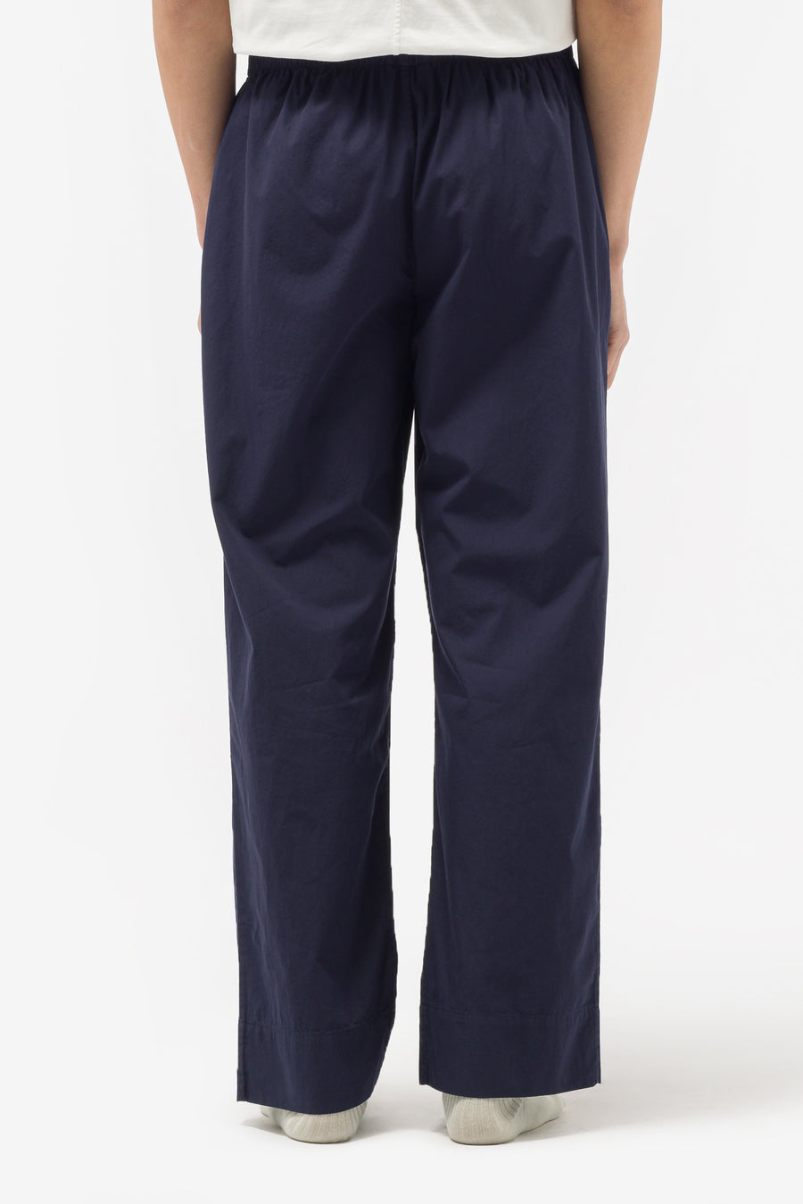 Cotton Poplin Pajama Pants in True Navy