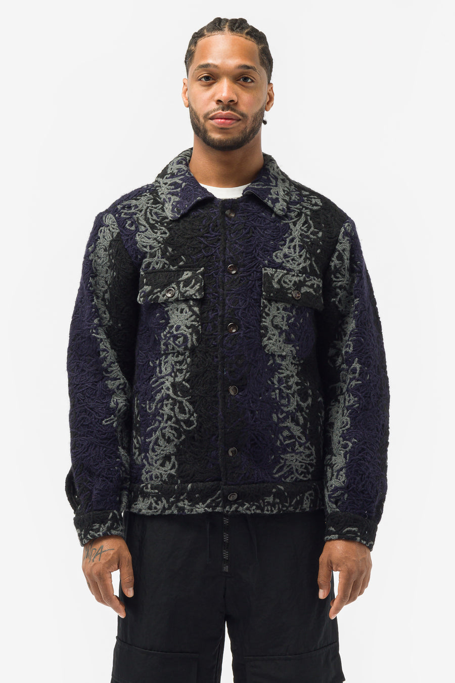 VITELLI - Doomboh Trucker Jacket in Black/Navy