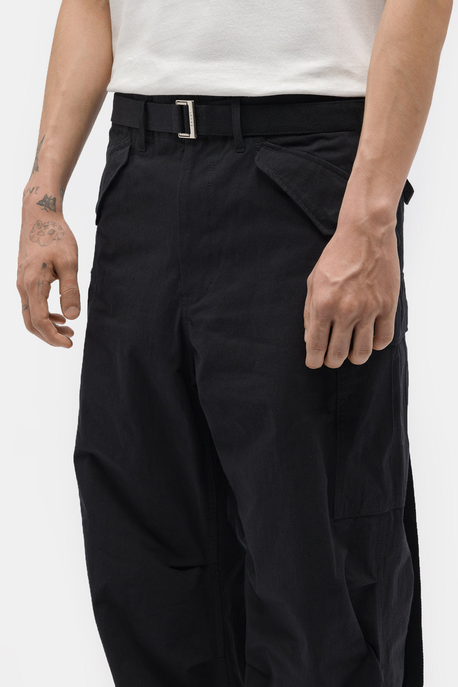 Sacai - Rip Stop Pants in Black - Notre