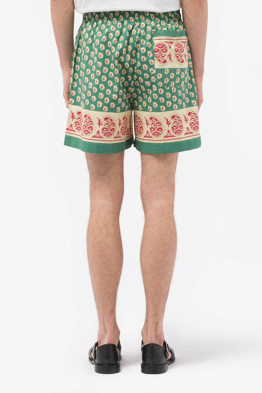 Paisley Frame Shorts in Teal/Multi