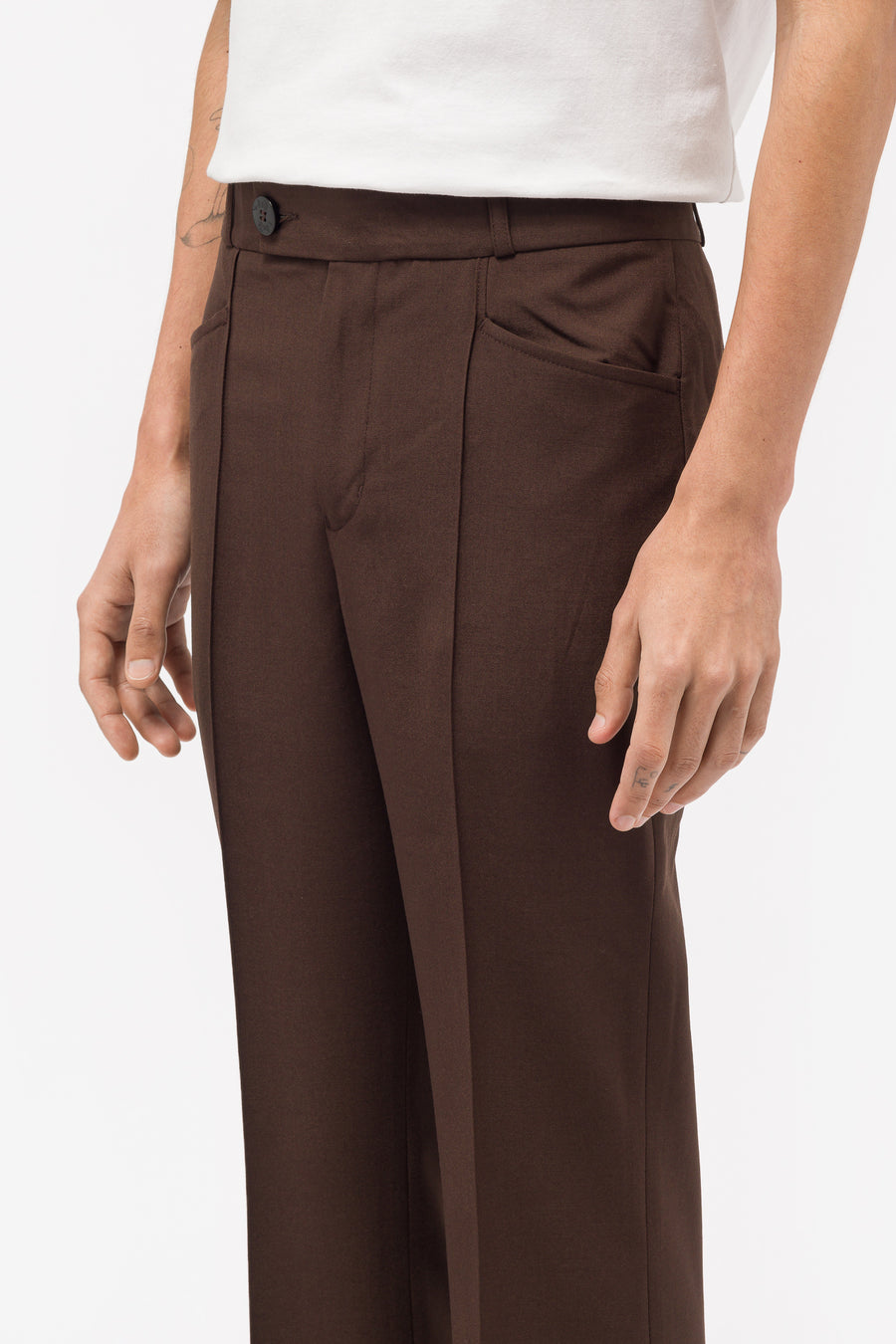 ernest w baker 20ss flare trousers brown